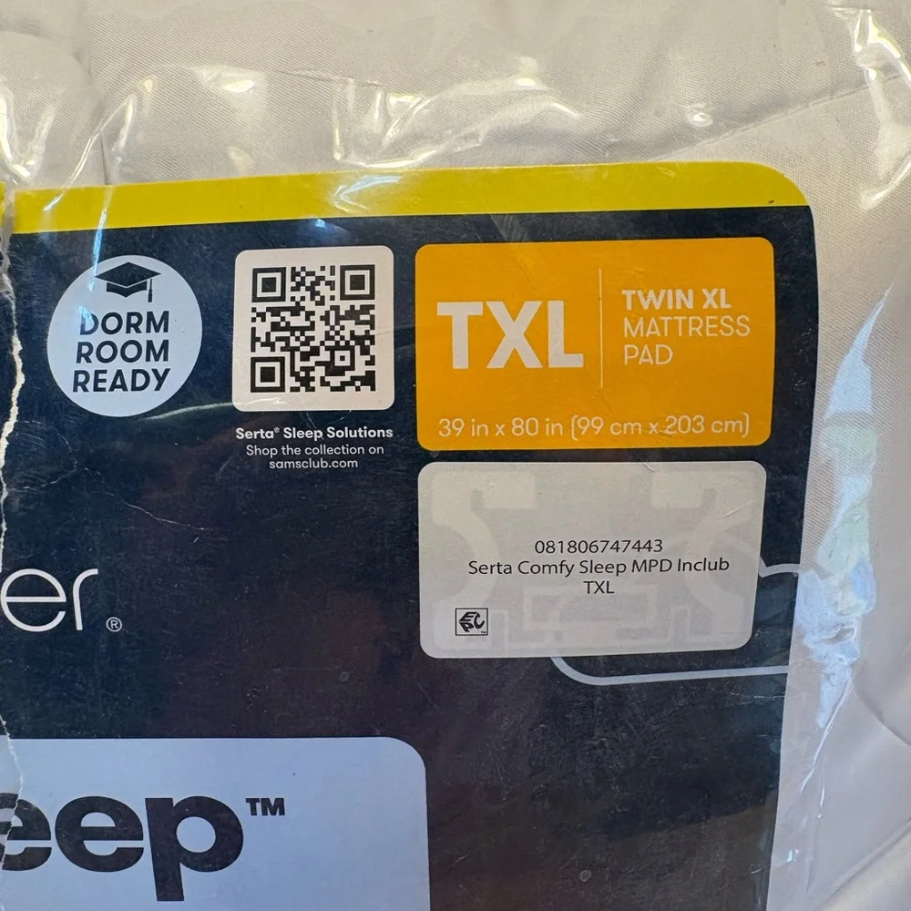 SERTA Perfect Sleeper Comfy Sleep Mattress Pad - White